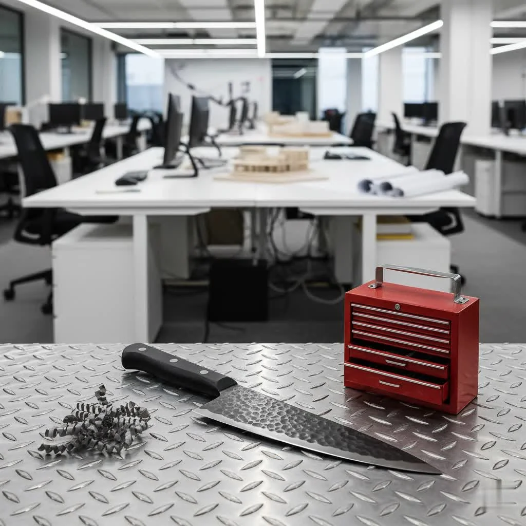 Cutco kitchen knife set with various knives and a wooden block