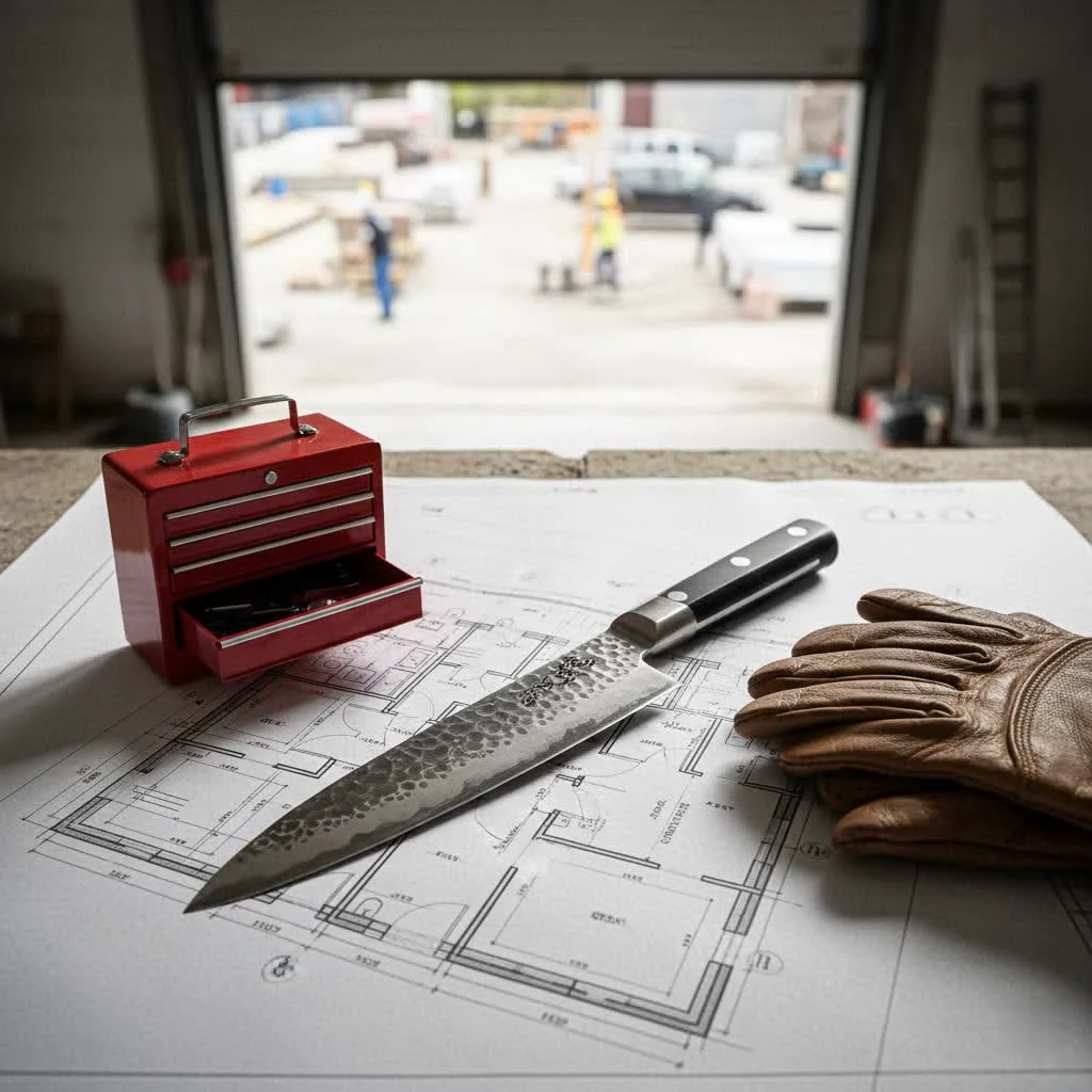 A selection of sharp, affordable kitchen knives in a wooden block