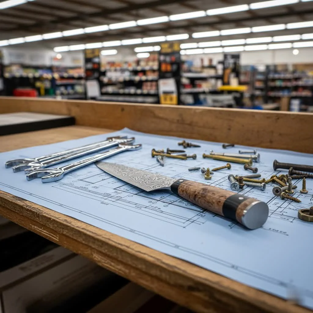 Chef using a professional Hell's Kitchen knife set