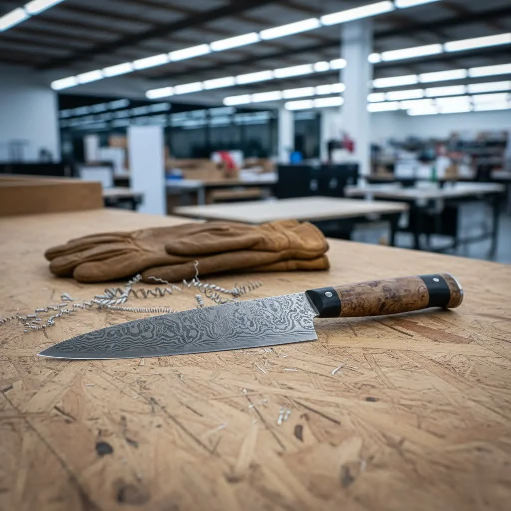 A comprehensive kitchen knife set displayed in a wooden block