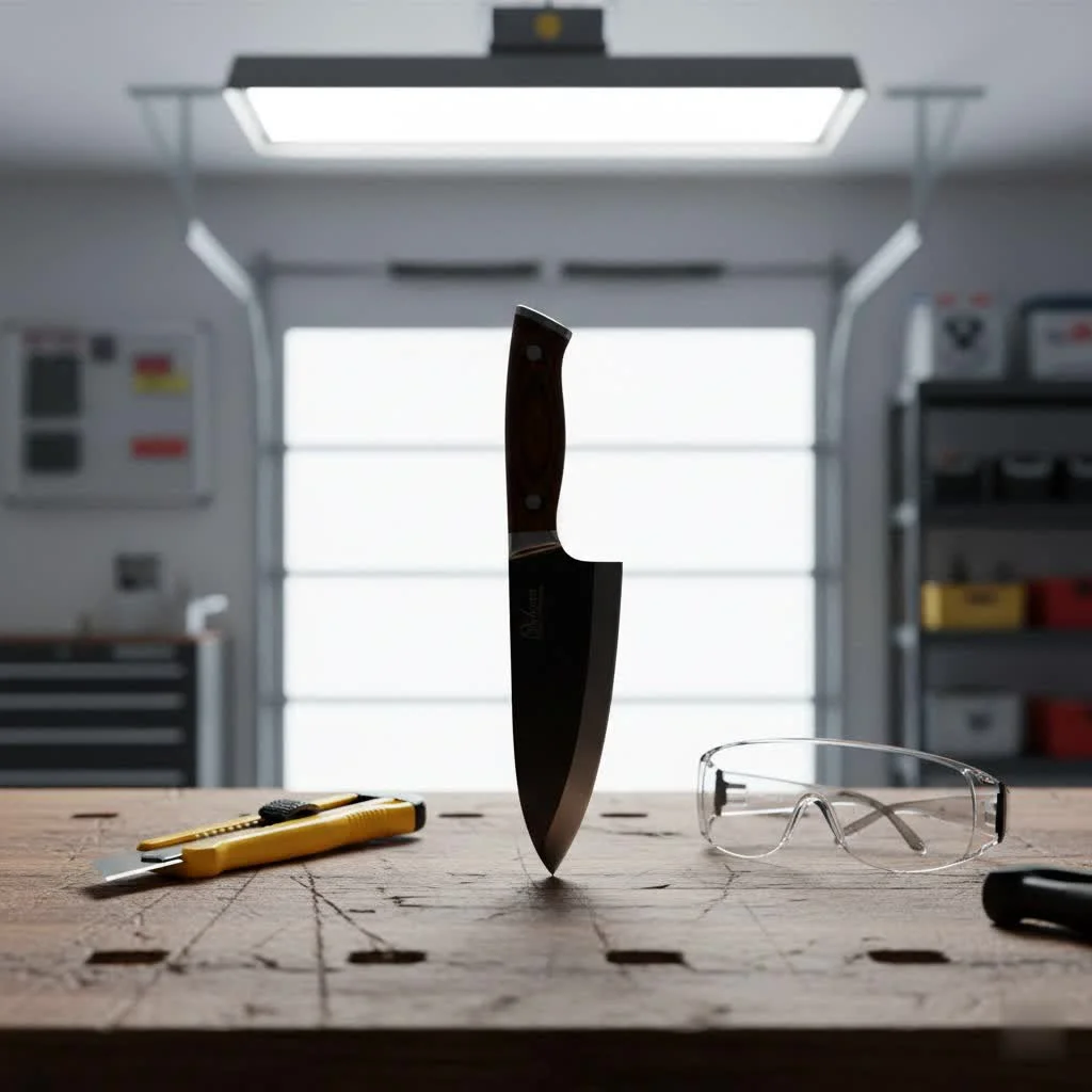 A collection of high-quality kitchen knives in a wooden block