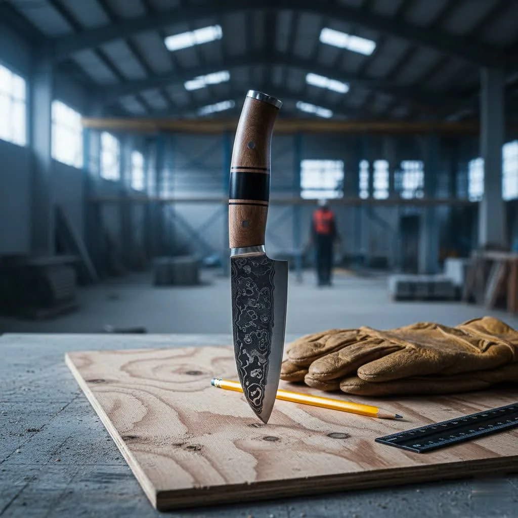 Chef's knife roll with various kitchen knives