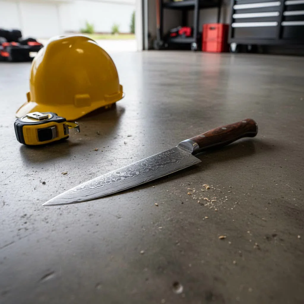 A variety of kitchen knives stored in a wooden knife block