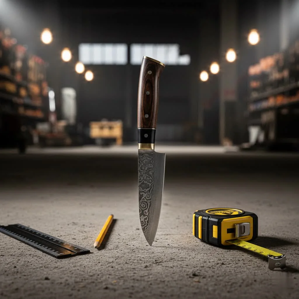 Assortment of high-quality kitchen knives in a wooden block